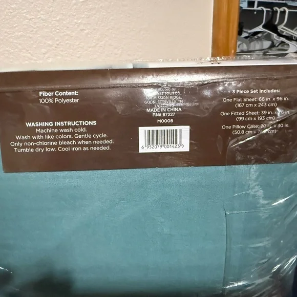 Comfort Bay Microfiber Twin Sheet Set in Blue - Picture 3 of 3